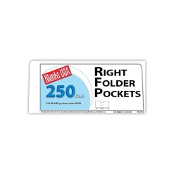 Pocket Folders|Blanke Blanks/USA® 8 7/8" x 4" 80 lbs. Gloss Cover Right Folder With One Pocket, White, 250/Pack
