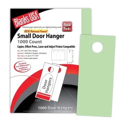 Business Cards*Blanke Blanks/USA® 3.67" x 8 1/2" 67 lbs. Digital Bristol Cover Door Hanger, Green, 334/Pack