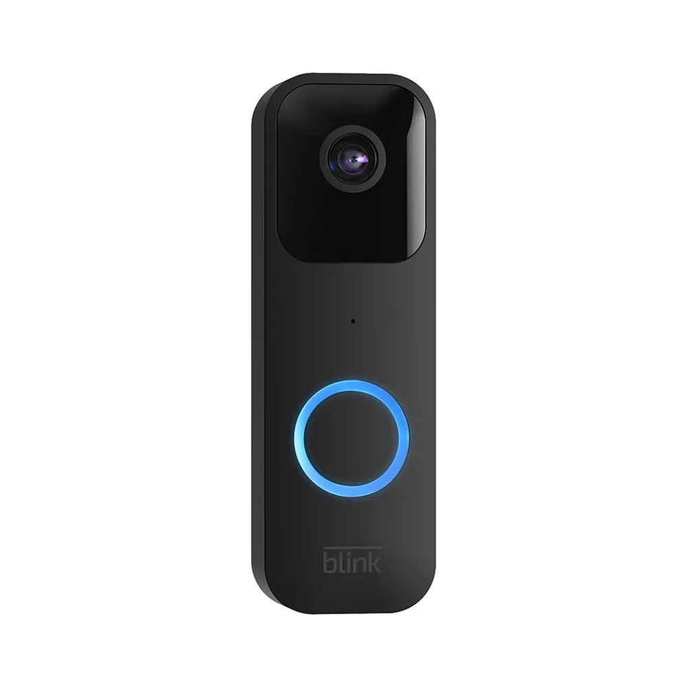 Blink Wi-Fi Wired/Wireless Smart Video Doorbell with Sync Module 2, Black (B08SGC46M9)