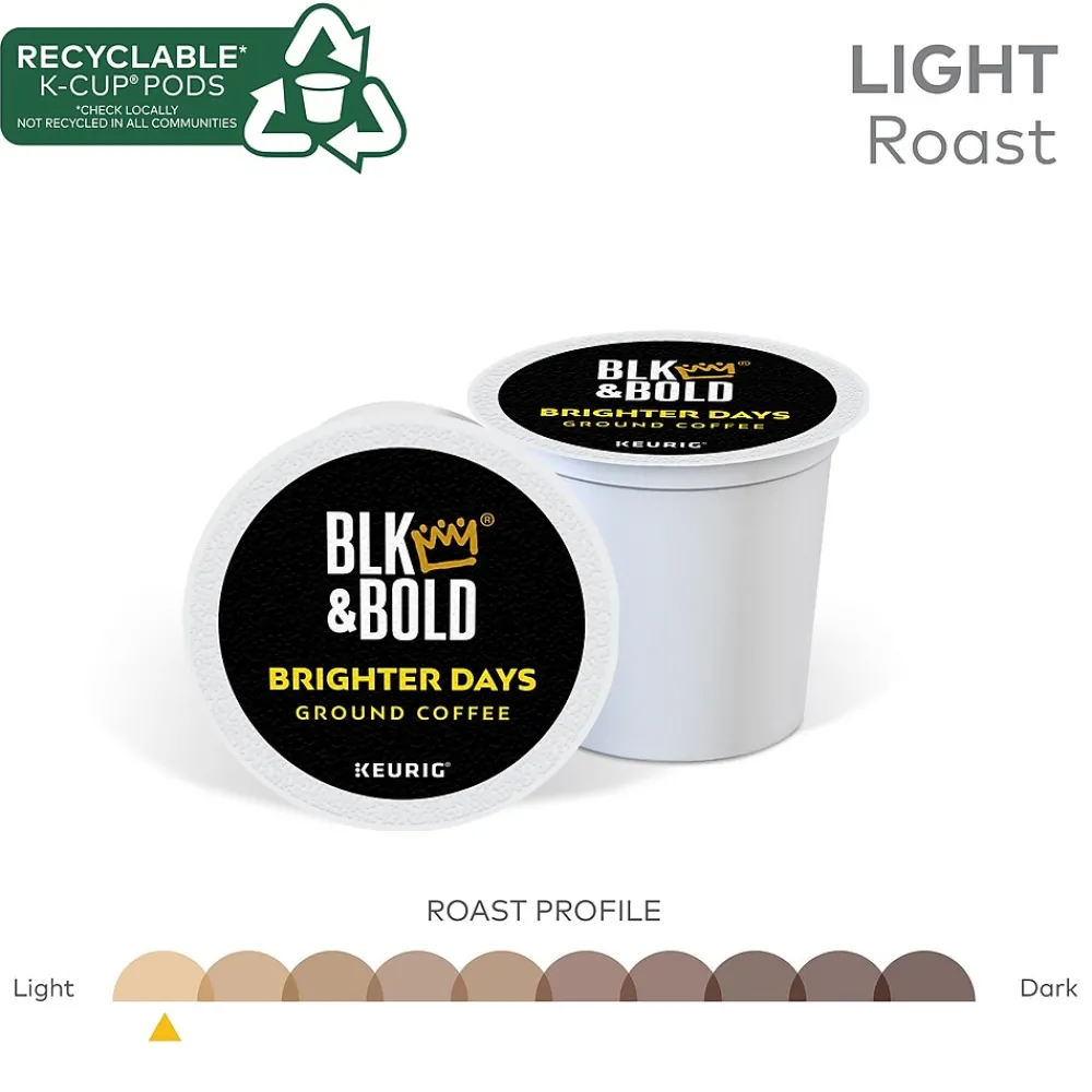 BLK & Bold Brighter Days Coffee Keurig K-Cup Pod, Light Roast, 20/Box (5000372406)