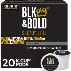 BLK & Bold Smoove Operator Coffee Keurig® K-Cup® Pods, Dark Roast, 20/Box ( OKB90056 )