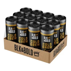 BLK & Bold Smoove Operator Unsweet Cold Brew Coffee, Dark Roast, 8 oz., 12/Box (006-01-0001)