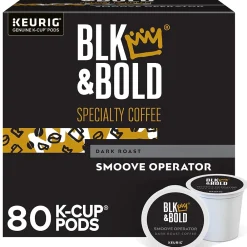 BLK & Bold Smoove Operator Coffee Keurig® K-Cup® Pods, Dark Roast, 80/Carton (OKB90056CT)