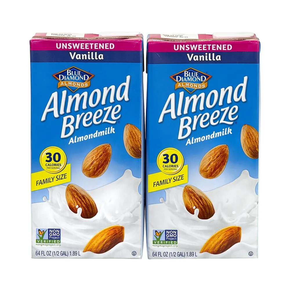 Blue Diamond Almond Breeze Unsweetened Vanilla Almondmilk, 64 fl. oz., 2/Pack (307-00081)
