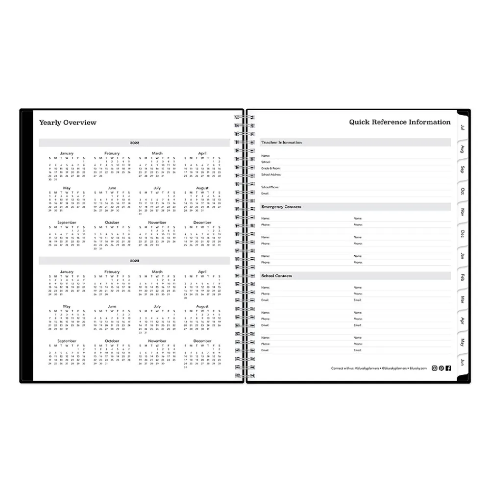 Grade Books*Blue Sky Weekly & Monthly Lesson Planner, 8.5" x 11" (134433-A23)