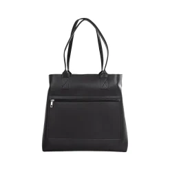 Black Vegan Leather Tote Bag, Medium (LBG5054BS-BLACK)<Bond Street
