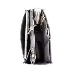 Black Vegan Leather Tote Bag, Medium (LBG5054BS-BLACK)<Bond Street