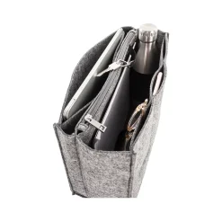 Black Vegan Leather Tote Bag, Medium (LBG5054BS-BLACK)<Bond Street