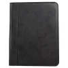 Faux Leather Padfolio with Zipper Closure, Black (WRC5043BS-Black)<Bond Street Outlet