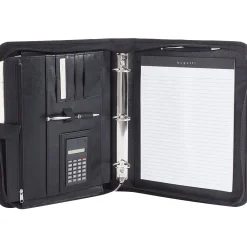 Faux Leather Padfolio with Zipper Closure, Black (RGB1102BS-BLACK)<Bond Street Sale