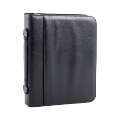 Faux Leather Padfolio with Zipper Closure, Black (RGB1102BS-BLACK)<Bond Street Sale