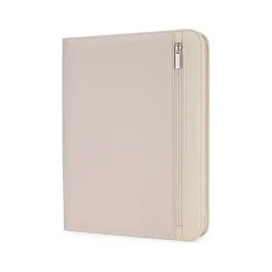 Polyester/Vegan Leather Writing Case with Zipper Closure, Taupe (WRC1503BS-TAUPE)<Bond Street New