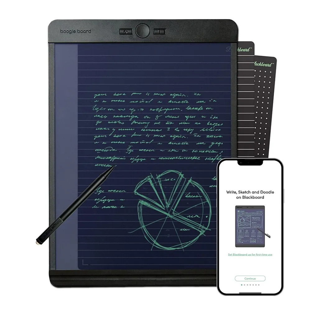 Notepads|Boogie Board Blackboard Smart Notepad, 8.5" x 11", Black, 1 Sheets/Pad (BD0110001)