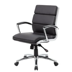 Office Chairs*Boss Office Products Boss CaresoftPlus Executive Series High Back Executive Chair with Metal Chrome Finish, Black (B9476-BK)