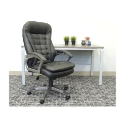 Office Chairs*Boss Office Products Boss Faux Leather Executive Chair, Black (B9331)