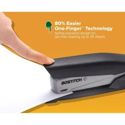 Staplers|Bostitch InPower 25 Desktop Stapler, 25-Sheet Capacity, (PPR1100) Black/Gray