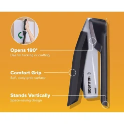 Staplers|Bostitch InPower 25 Desktop Stapler, 25-Sheet Capacity, (PPR1100) Black/Gray