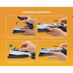 Staplers|Bostitch InPower+28 Desktop Stapler, 28-Sheet Capacity, Silver/Black (ACF1110)