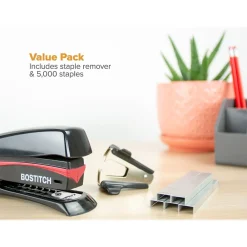 Staplers|Bostitch Inspire Desktop Stapler, 20-Sheet Capacity, Staples Included, Black (1429-BLK)