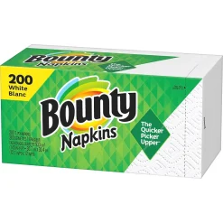 Bounty Quilted Napkin, 1-ply, White, 200 Napkins/Pack (34885.)
