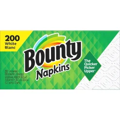 Bounty Quilted Napkin, 1-ply, White, 200 Napkins/Pack (34885.)