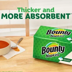 Bounty Quilted Napkin, 1-ply, White, 200 Napkins/Pack (34885.)