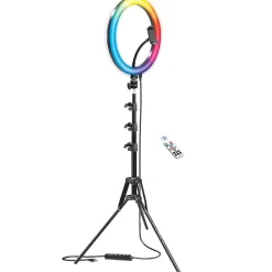 12" RGB Selfie Ring Light Studio Kit with Wireless Remote Control and Tripod (WA-RLSRGB12)<Bower Best