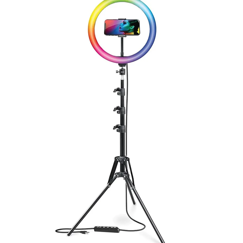 12" RGB Selfie Ring Light Studio Kit with Wireless Remote Control and Tripod (WA-RLSRGB12)<Bower Best