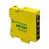 Clearance Brainboxes Industrial 4-Port Gigabit Ethernet Unmanaged Switch, Yellow (SW-584)