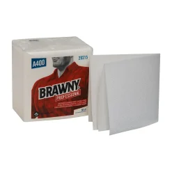 Professional A400 Cellulose Cleaning Wipers, 13" x 13", White, 800 Wipers/Box, 16/Carton (29215)<Brawny Hot