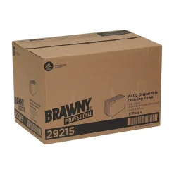 Professional A400 Cellulose Cleaning Wipers, 13" x 13", White, 800 Wipers/Box, 16/Carton (29215)<Brawny Hot