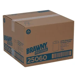 Professional H700 Durable Fibers Cleaning Wipers, 250" x 10", White, 800 Sheets/Roll (25060)<Brawny