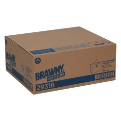 Professional H600 Synthetic Fiber Cleaning Wipers, 12.5" x 9.1", White, 200 Wipers/Box, 10/Carton (29316)<Brawny New