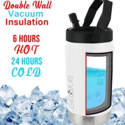 Geojug Stainless Steel Double Walled Sports Water Jug, 40 oz., Cream (G-1200CRM)<Brentwood