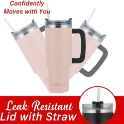 Geojug Stainless Steel Double Walled Tumbler Cup, 40 oz., Pink (CMB-1200PK)<Brentwood Outlet