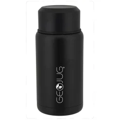 Geojug Stainless Steel Double Walled Food Jar with Bowl & Folding Spoon, 25 oz., Black (FTS-750BK)<Brentwood Online