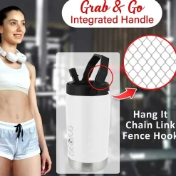 Geojug Stainless Steel Double Walled Sports Water Jug, 64 oz., Cream (G-1900CRM)<Brentwood Online