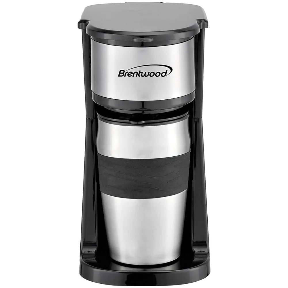 Brentwood Portable Single-Serve Coffee Maker with 14-Oz. Travel Mug, Black (TS-113BK)