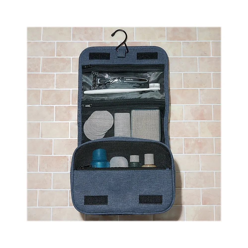 8.66" Fabric Toiletry Bag, Blue (BNKM0001)<Brookstone Best