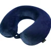 Memory Foam Fabric Travel Pillow, Blue (BNPM0004)<Brookstone Sale