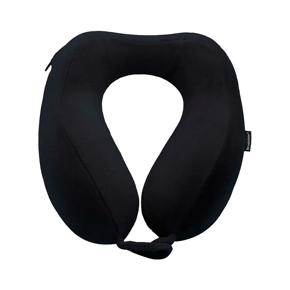 Memory Foam Fabric Travel Pillow, Black (BNPM0001)<Brookstone Discount