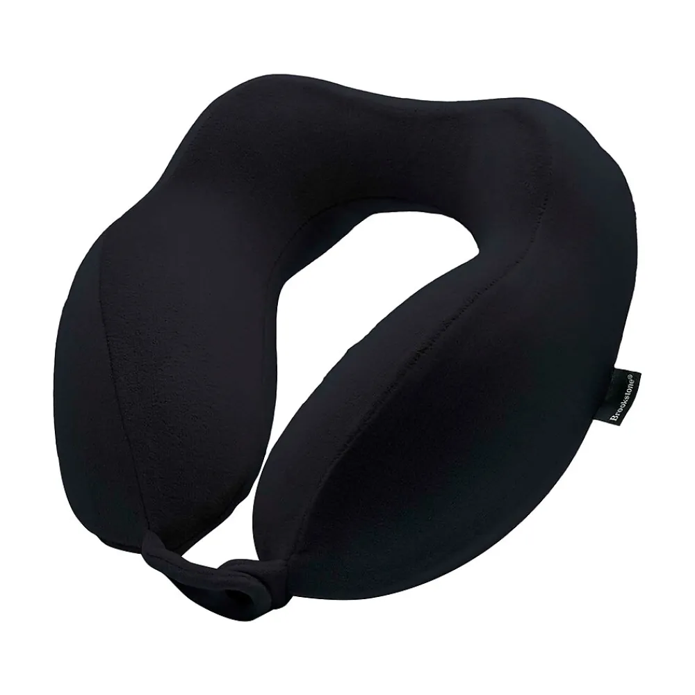Memory Foam Fabric Travel Pillow, Black (BNPM0001)<Brookstone Discount