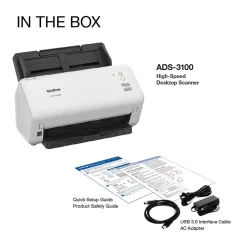 Brother ADS3100 Duplex Document Scanner, Black/White