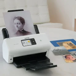 Brother ADS3300W Wireless Duplex Document Scanner, White/Black