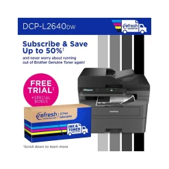 Brother DCP-L2640DW Compact Wireless Black & White Laser Printer, All-In-One, Print, Scan, Copy, Refresh Subscription Ready