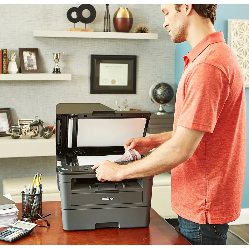 Brother DCP-L2550DW Wireless Monochrome Laser All-In-One Printer, Refurbished