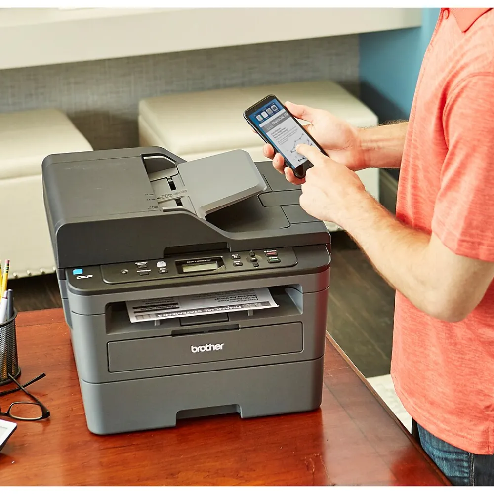 Brother DCP-L2550DW Wireless Monochrome Laser All-In-One Printer, Refurbished