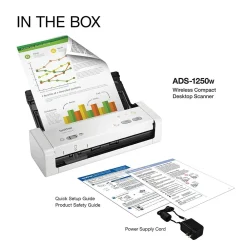 Brother Desktop Scanner for Documents, Wireless, White (ADS1250W)