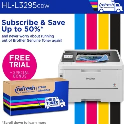 Brother HL-L3295CDW Wireless Compact Digital Color Printer, Refresh Subscription Eligible