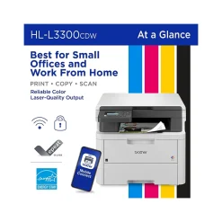 Brother HL-L3300CDW Wireless Digital Color Multi-Function Printer, Refresh Subscription Eligible